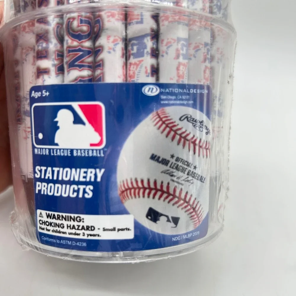 NEW MLB Texas Rangers Stationery‎ Set 45+ Pens Black Ink National Design Sealed